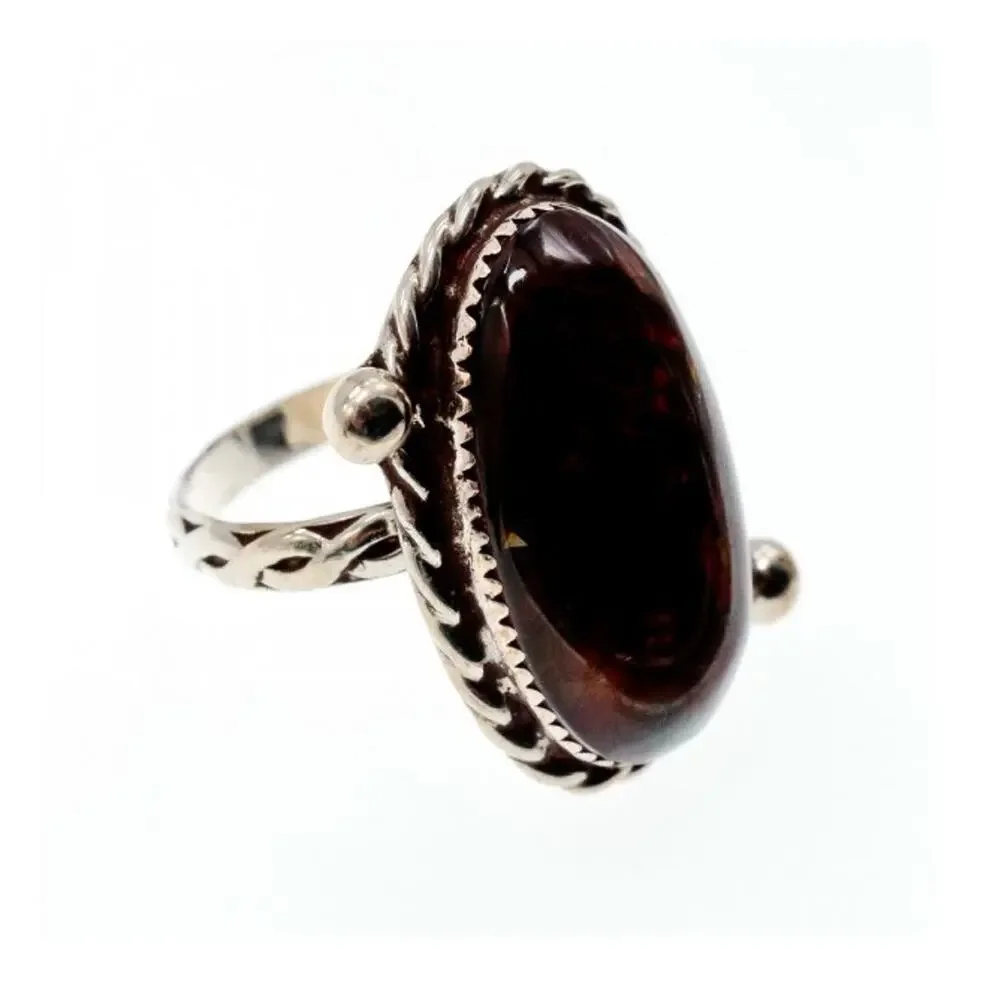 Vintage 925 Sterling Silver Jasper Ring Size 7